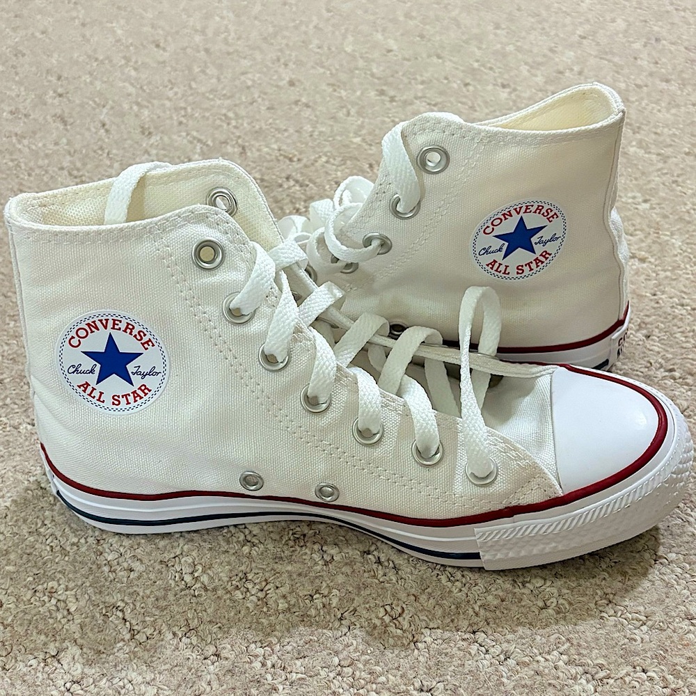 Converse All Star Chuck Taylor Womens 5.5 Shoes White High Top Sneakers